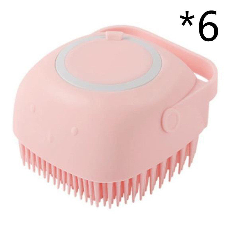 Silicone Dog and Bath Massage Gloves Brush Pet Cat Bathroom Cleaning Tool Comb Brush for Dog Can Pour Shampoo Dog Grooming Supplies