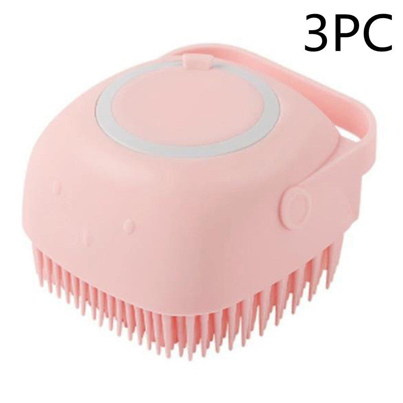 Silicone Dog and Bath Massage Gloves Brush Pet Cat Bathroom Cleaning Tool Comb Brush for Dog Can Pour Shampoo Dog Grooming Supplies
