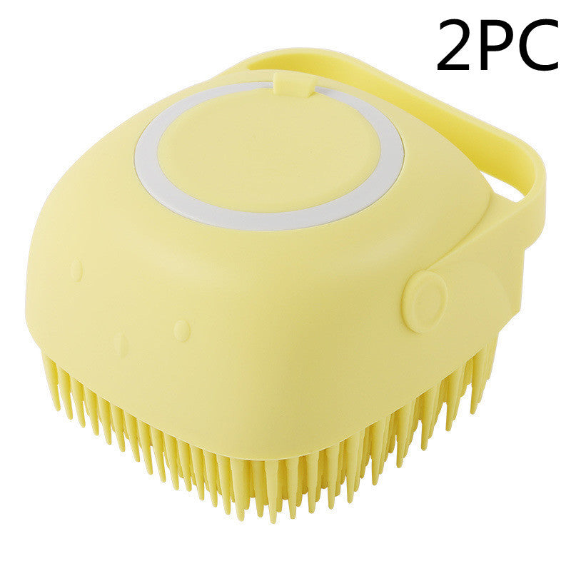 Silicone Dog and Bath Massage Gloves Brush Pet Cat Bathroom Cleaning Tool Comb Brush for Dog Can Pour Shampoo Dog Grooming Supplies