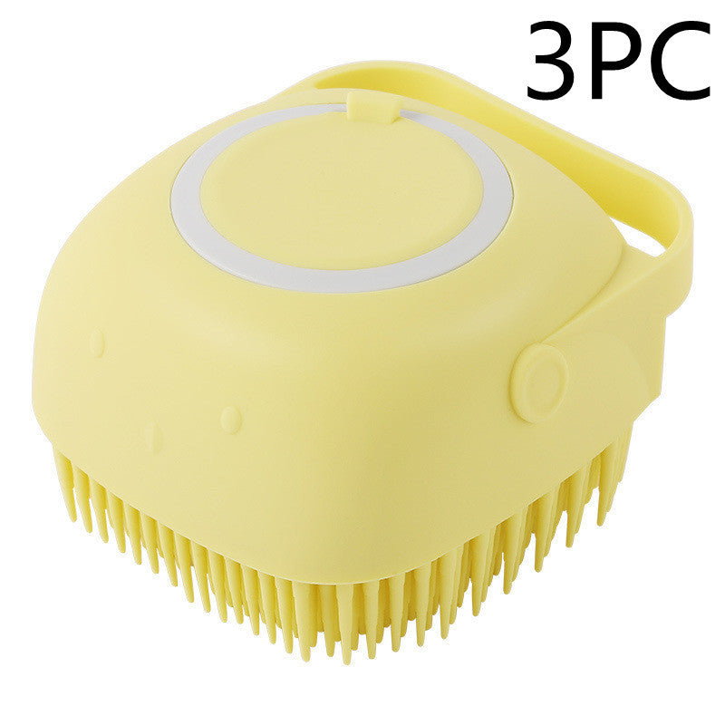 Silicone Dog and Bath Massage Gloves Brush Pet Cat Bathroom Cleaning Tool Comb Brush for Dog Can Pour Shampoo Dog Grooming Supplies