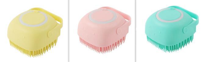 Silicone Dog and Bath Massage Gloves Brush Pet Cat Bathroom Cleaning Tool Comb Brush for Dog Can Pour Shampoo Dog Grooming Supplies