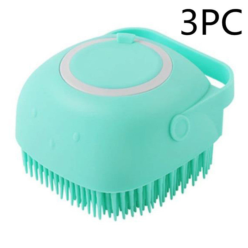 Silicone Dog and Bath Massage Gloves Brush Pet Cat Bathroom Cleaning Tool Comb Brush for Dog Can Pour Shampoo Dog Grooming Supplies