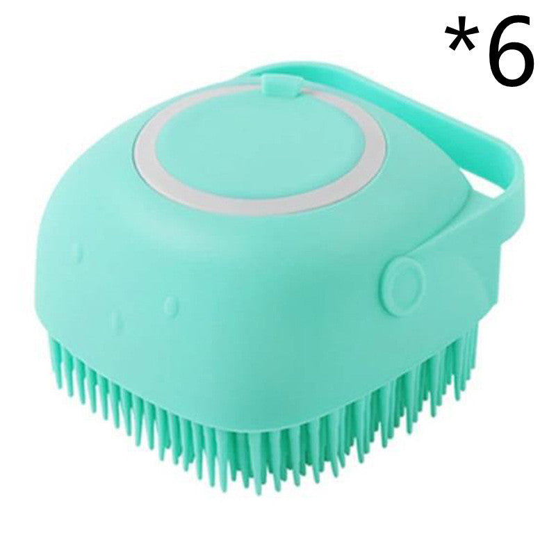 Silicone Dog and Bath Massage Gloves Brush Pet Cat Bathroom Cleaning Tool Comb Brush for Dog Can Pour Shampoo Dog Grooming Supplies
