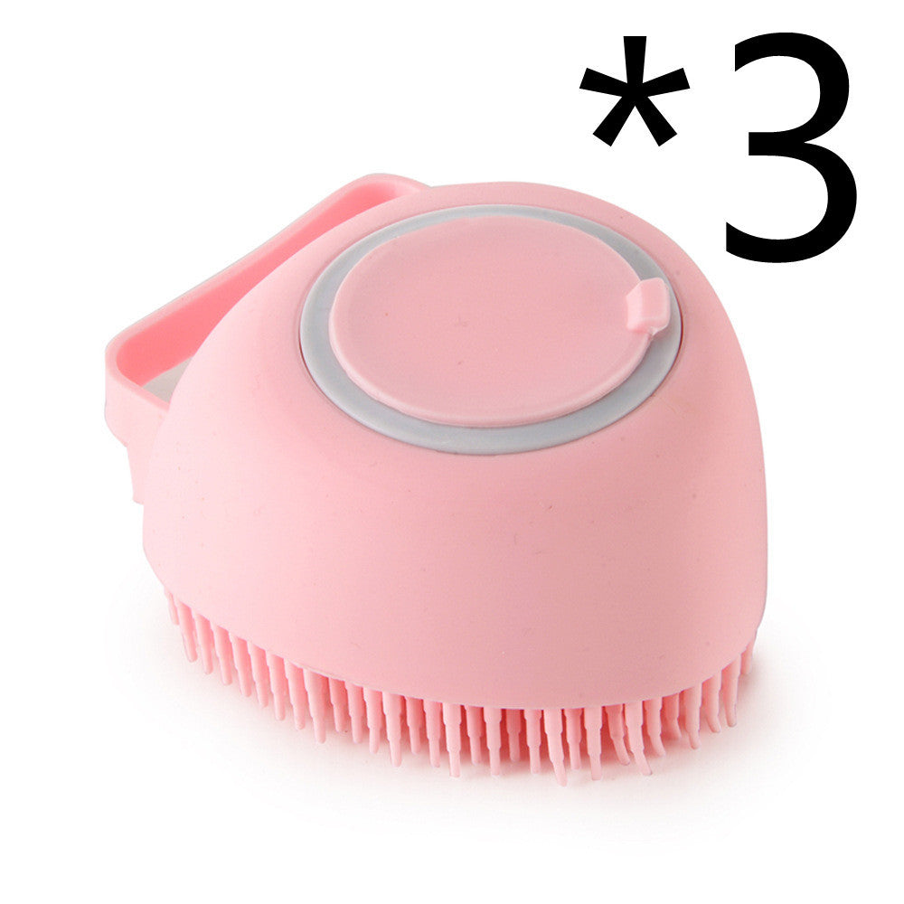 Silicone Dog and Bath Massage Gloves Brush Pet Cat Bathroom Cleaning Tool Comb Brush for Dog Can Pour Shampoo Dog Grooming Supplies
