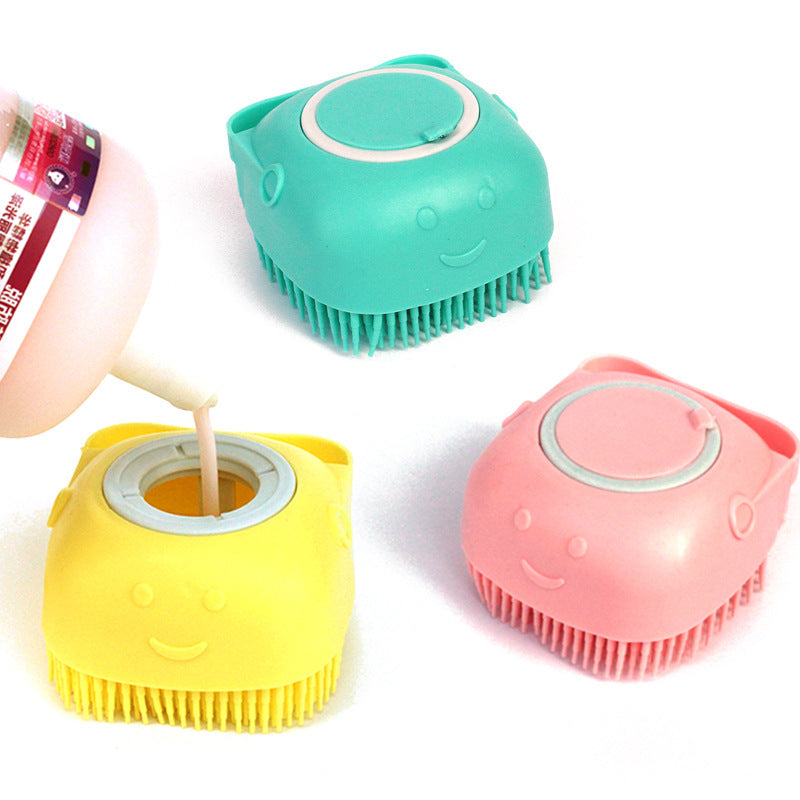 Silicone Dog and Bath Massage Gloves Brush Pet Cat Bathroom Cleaning Tool Comb Brush for Dog Can Pour Shampoo Dog Grooming Supplies